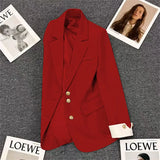 Toloer Suit Jacket Female 2024 Spring New Korean Version Of Fashion Suit Blue Fried Street Foreign Style Design Jacket-Outfit