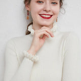 Toloer And Winter 2023 New Women's Knitwear Korean Version Of The Flower Collar Draw Bottom Shirt With Sweater Coat Jacket-Outfit