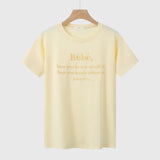 Toloer Korean Chic Summer New Embroidery Stereo Letter Casual Simple Age Reduction Round Collar Short Sleeve Versatile T-Shirt-Outfit