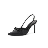 Version Of The Bow Elegant Temperament Baotou Sandals New Dating Fairy Style With Skirt Tip Fine Heel High