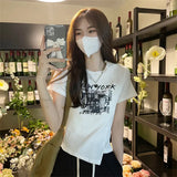 Toloer Girl Style Design Sense Short T-Shirt Summer 2024 New Irregular Chic Niche Ins Short Sleeve Shirt Women's