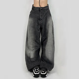 Vintage Washed Loose Boyfriend Jeans-Outfit