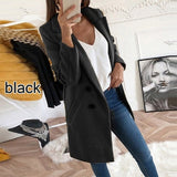 Plus Size Coat Blends Overcoat Autumn Winter Fashion Double Breasted Long Sleeve Casual Oversized Jacket