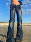 vintage cargo jeans flared pants with