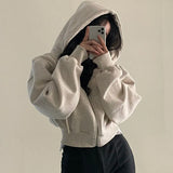 Products In The Autumn And Winter Of 2025 Add A Velvet Fashion Short-Term Repair Zipper To Keep Warm And Pure Color Hoodie
