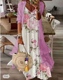 Toloer 2024 Summer Women's Print Holiday Dress Indian Style High Skirt Skirt Two Sets-Outfit
