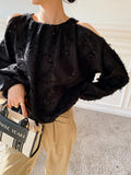 New Women's Clothing Lady Wind Shirt Women's Cheaque Chiffic Shirt French Long Sleeve Design