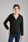 New Seamless High-End Down Jacket Women's Short Thin Autumn And Winter Hooded Outdoor Sports Large Size Coat Tide-Outfit