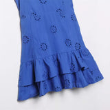 Toloer New Women's V Collar High Waist Splicing In The Long Sling Dress Women's Style-Outfit