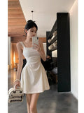 Hepburn Temperament Dress Small White Dress Woman Early Spring Superior Feeling Pure Desire To Collect Waist Lettering Hanging