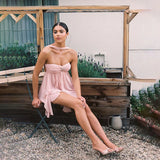 Summer New Women's Sexy Hanging Neck Irregular Dress Dress Dress Dress