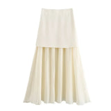 And Summer New Women's Gold Button Knitted Vest + Half-Dress Fashion