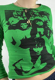 Screen Print Long Sleeve Tee-Outfit