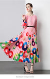 New Women's Dress Dress Oversized Dress Print 100 Folds T-Shirt With T-Shirt Holiday Casual