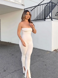 Summer Streetwear Backless Rompers Womens Jumpsuit 2023 White Black One Piece Outfits Green Sexy Bodycon Ladies Jumpsuit 425-1-Outfit