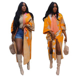 Toloer New Women's Casual Short Sleeve Knitted Long Coat-Outfit