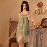 Spring Sling Pyjamas Dress Woman Summer Lace Sexy Ajart Lady Can Adjust Sling Large Size Pyjamas Home Clothes