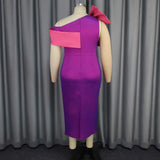 Sexy Elegant Dress Party Party Collar Bow High Waist Dress