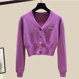 Toloer Summer Fashion Suit Female Net Red New Short Sweater Sweater With Sweatpants Casual Two Sets-Outfit