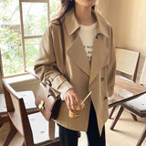 Medium Long Wind Coat Women Spring And Autumn High-Level Hepburn Popular British Style Long-Sleeved