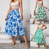 Toloer Independently Designed And Shot The New Women's Summer Casual Floral Print Skirt-Outfit