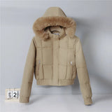 Cotton-Padded Clothes Female 2024 New Winter Add Velvet Add Thick Fashion Cotton-Padded Jacket Small Hooded Short Long-Sleeved Cotton Coat Coat-Outfit