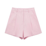 Women's 2025 Spring New Fashioned Colored Flax-Blend Vest + Shorts