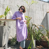 Thick Winter Women'S Dress 2022 Fall Sweater Women Dress Long Sleeve Knitted Dresses Maxi Vintage Oversize Dresses