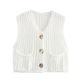 2024 Autumn And Winter New Women's Street Fashion 11 Color Thick Needle Vest W063 6001-Outfit