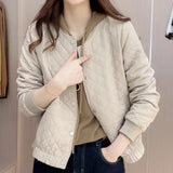 Toloer Women's Short Jacket Fall 2024 New Korean Version Casual Fashion Port Style Diamond Plaid Jacket Cardigan Jacket-Outfit