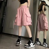 Toloer Shorts Female 2024 Summer New Thin Money Outside Wear Wide Legs Casual Show Thin Speed Dry Cargo Pants Five
