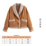 New Women's Autumn And Winter Fashion Fur Collar Collar Collar Velvet Jacket