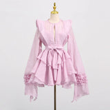 Leaf Lantern Sleeve Dress Women 2025 Summer New Temperament Elegant Simple Casual Fashion Beach
