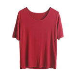 Modal T Shirt Women Summer Candy Color O Neck Basic Tshirts 9 Colors Tees for Ladies Ins Comfortable Female