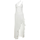 Winter New Women's Hottie Street Irregular Design Lace Splicing Perspective Showback