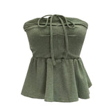 Women's Clothing Out-Of-Shoulder Hanging Neck Small Sling Vest Outside Wearing Braided Short Sleeveless Top