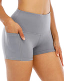 Women's High-Waisted Yoga Three-Point Belt Pocket Running Training Tight Quick-Dry Elastic Fitness Shorts-Outfit