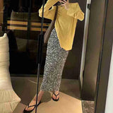 New Fashion High-Rise Thin-Skinny Dress Women Tight Waist After Open Elastic Straight