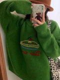Fruit Cake Jacquard Knit Pullover-Outfit