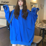 Hat Hoodies Women O-neck Solid Simple Pocket Aesthetic Comfortable Warm Basic Leisure Spring Autumn All-match Chic
