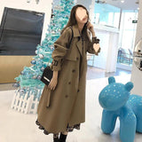 This Year Popular Windbreaker 2024 New Spring Dress Fall Feeling In The Long Coat Female Over The Knee Temperament Goddess Fan Ying Lun Wind-Outfit