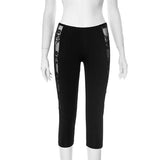 Women's Spring And Summer Low-Waist Net Yarn Lace Perspective Kit Hips Solid Seven-Point Casual