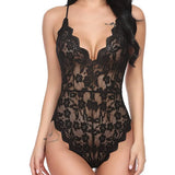 New Lady Passion Lingerie Lace Hanging Neck Tights Deep V Sexy Lace
