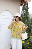 Printed Trimmed Short-Sleeved Shirt-Outfit