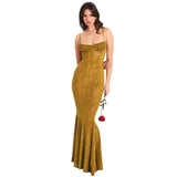 Summer New Women's Super Spicy Sexy Leopard Print Low-Chests Perspective Sling Dress