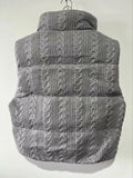 Cable Knit Zipper Puffer Vest-Outfit