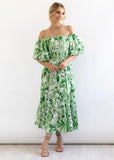 Summer New Bubble Sleeves Folded High-Waisted Dress Women Do Not Have