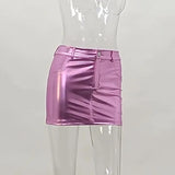 High Waist Coating Slim Spicy Skirt Women's Summer Trend Leisure Full-Length Skirt-Outfit