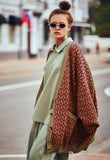 Spring Button V-neck Fashion Casual Loose Fake Pocket Cardigan