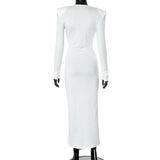 Pleated Tassel Long Sleeve Maxi Dress-Outfit